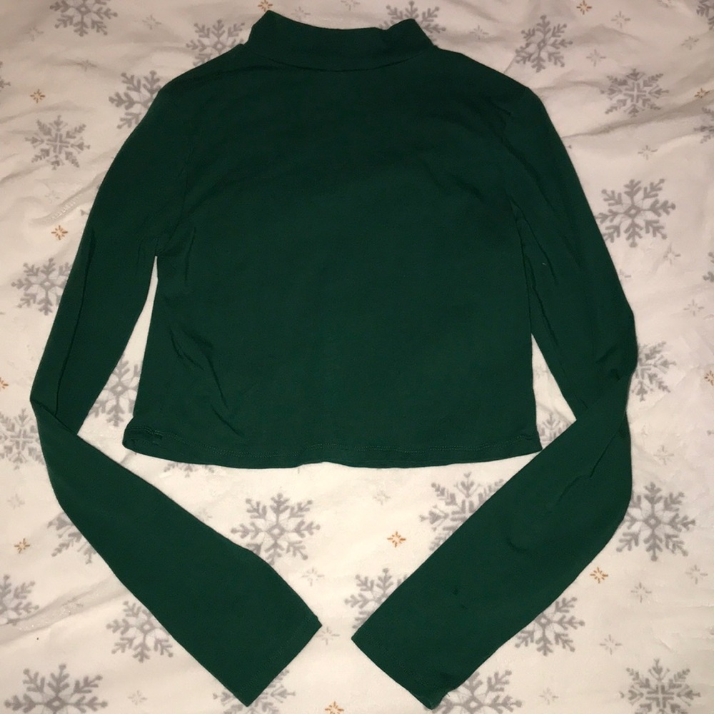 Vylette Teal Green Ling Sleeve Crop (Large)